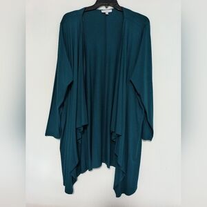 Solid Teal Women's Cardigan / 2X